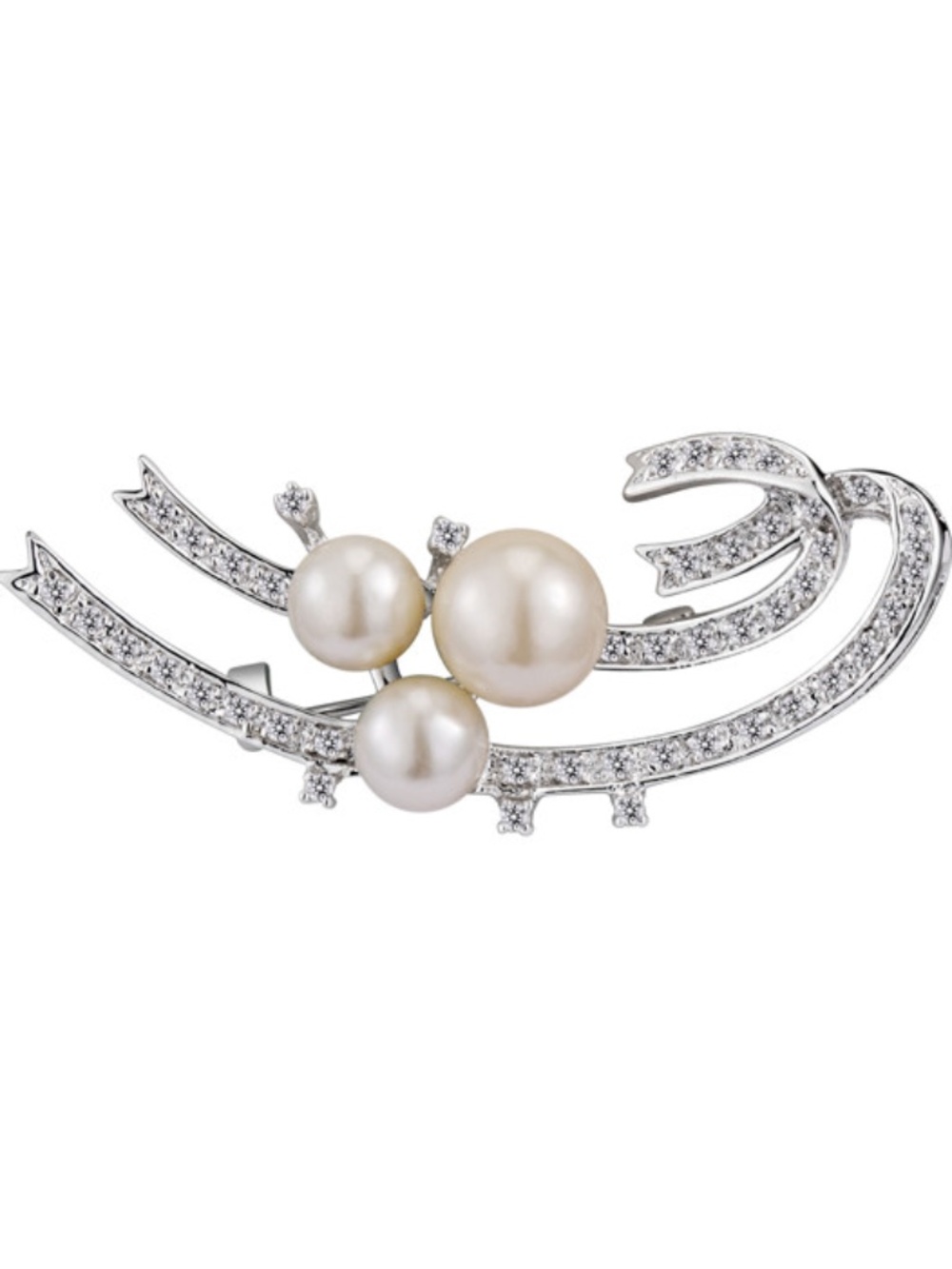 Genevive Women's Silver CZ Brooch - NWOT
